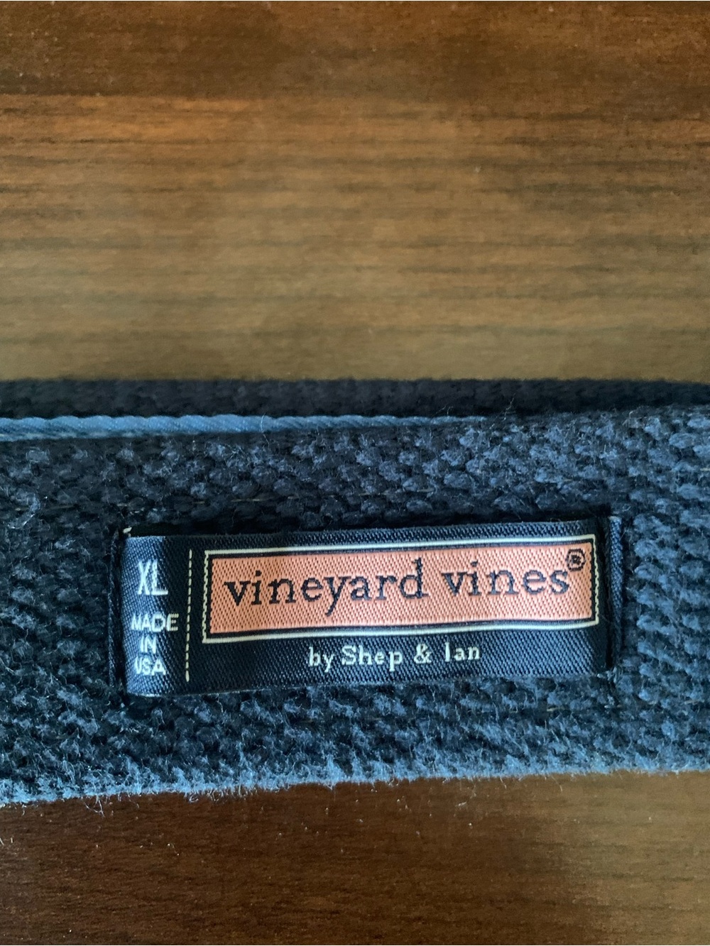 Vineyard Vines Blue Belt with Orange Branded Label